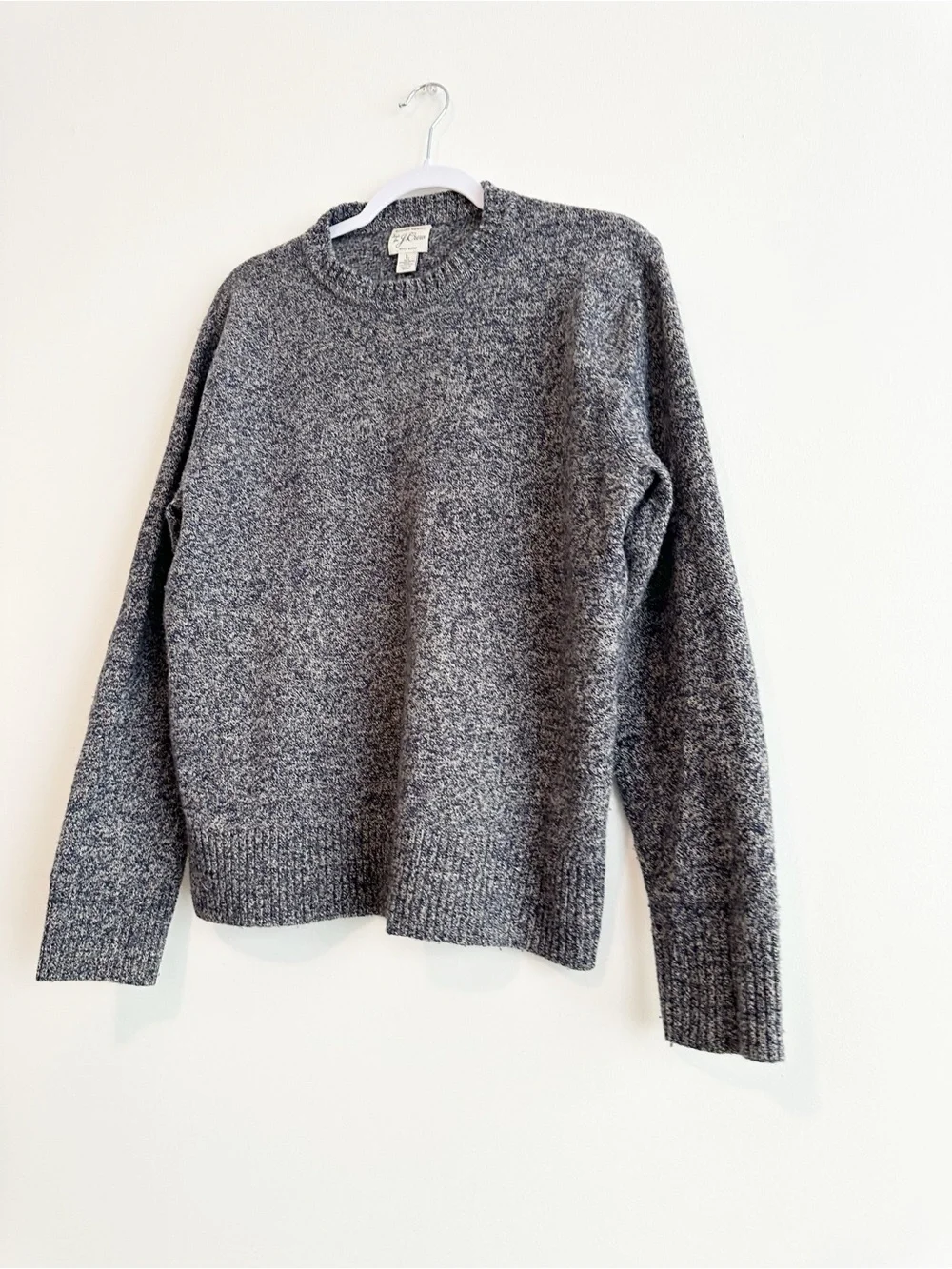 J. Crew Men's Gray Heather Crewneck Wool Sweater